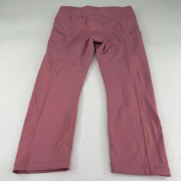Athleta Transcend Stash Crop Straight Leg Pant Size M Berry Rose Yoga - Picture 1 of 8